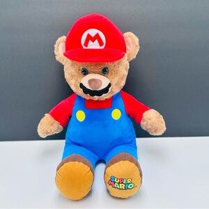 Build A Bear Super Mario Brothers Bear Plush 18” 2017 Nintendo BAB Smash Bros